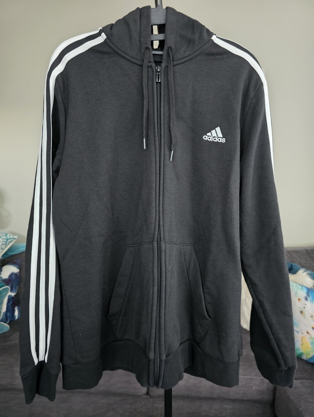 Adidas 3-Stripes Full Zip Sweatshirt Track Jacket Athleisure XL